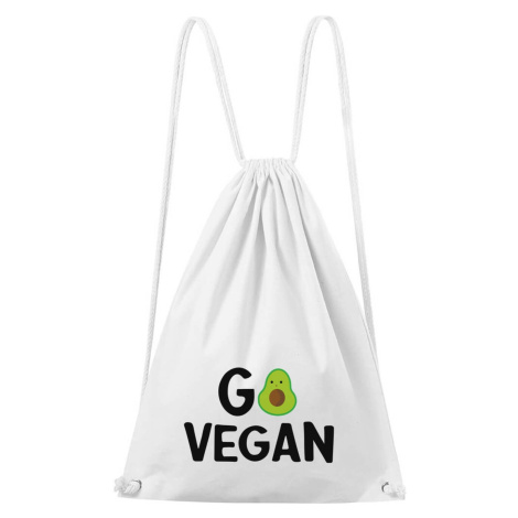 DOBRÝ TRIKO Bavlněný batoh s potiskem Go vegan Barva: Bílá