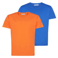 GRIMELANGE Utah Men's Double Set Slim Fit Blue / Orange T-shirt