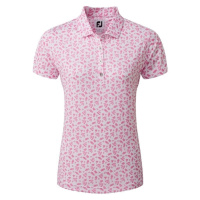 Footjoy Floral Print Lisle Pink/White Polo košile