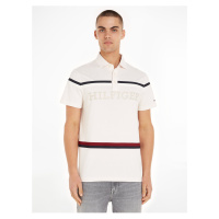 Krémové pánské polo tričko Tommy Hilfiger - Pánské