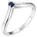 Brilio Silver Minimalistický stříbrný prsten se safírem Precious Stone SR09001B