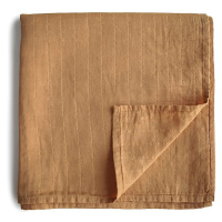 Mushie Muslin Swaddle Blanket Organic Cotton zavinovačka Fall Yellow 120cm x 120cm 1 ks