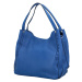 Praktická dámská kožená kabelka Cowgril, výrazná modrá