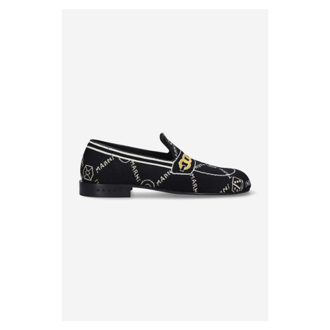 Mokasíny Marni Moccasin Shoe dámské, černá barva, na plochém podpatku, MOMS003601.P4601.Z2Q23-bl