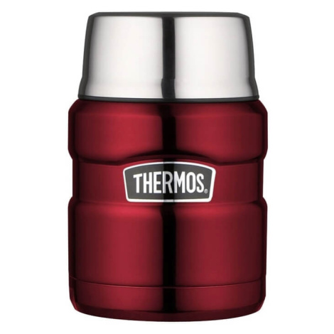 Thermos Style Termoska na jídlo se skládácí lžící a šálkem - červená 470 ml