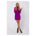 model 18863716 Svetrové šaty s vysokým límcem fialové - Moe