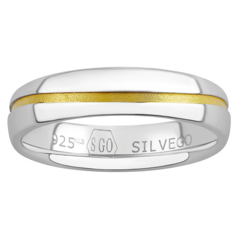 Snubní stříbrný prsten Sunny pozlacený žlutým zlatem Silvego