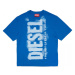 Tričko diesel tjuste16 over t-shirt modrá