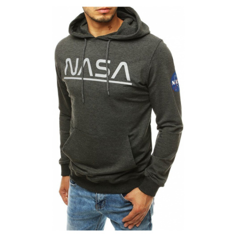 Dstreet Tmavě šedá mikina s kapucí NASA