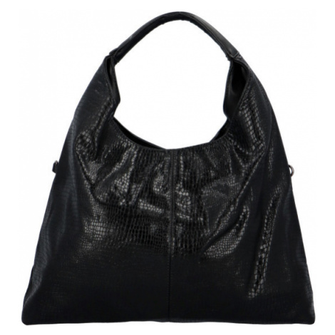 Trendy dámská kabelka Sáva s hadím vzorem, černá Paolo Bags