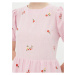 Růžové dámské vzorované krátké šaty Trendyol