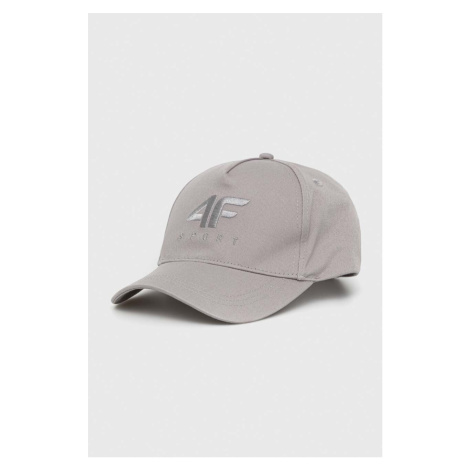 Bavlněná baseballová čepice 4F šedá barva