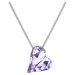 Evolution Group Stříbrný náhrdelník krystal srdce fialové 72071.3 violet