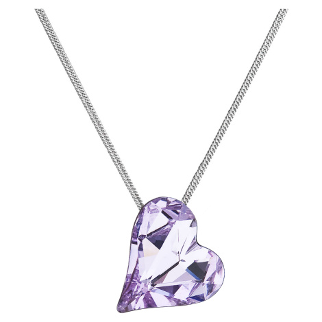 Evolution Group Stříbrný náhrdelník krystal srdce fialové 72071.3 violet