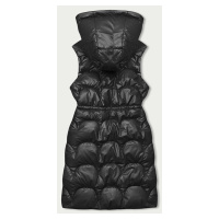 Černá vypasovaná vesta s kapucí (B8172-1)