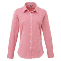 Premier Workwear Dámská bavlněná košile s dlouhým rukávem PR320 Red -ca. Pantone 200