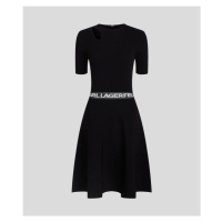 Šaty karl lagerfeld sslv logo knit dress černá