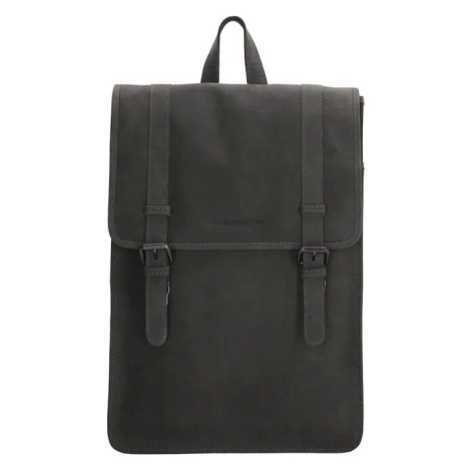 Hide & Stitches Černý městský kožený batoh „Metropolitan“ 9L