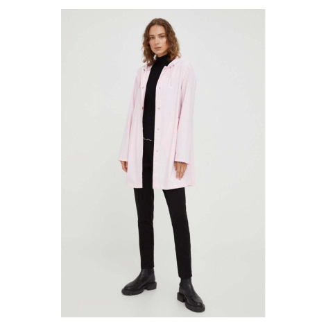 Nepromokavá bunda Rains 18050 Jackets dámská, růžová barva, přechodná
