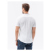 Pánská pletená košile s krátkým rukávem - bílá V1 K543