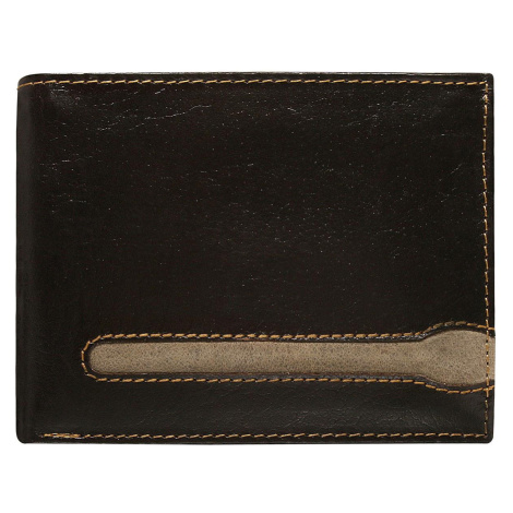 Pánská peněženka hnědé barvy vyrobená z pravé kůže Fashionhunters