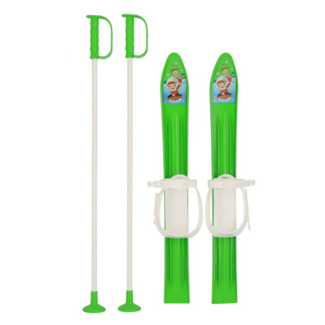 Dětské lyže s vázáním a holemi Baby Mix 60 cm zelené