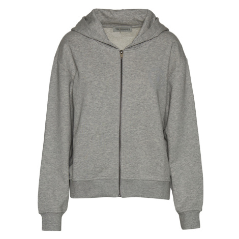Mikina trussardi sweatshirt fullzip logo cotton fleece šedá