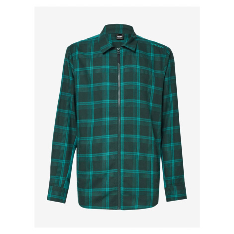 Zelená pánská lehká kostkovaná košilová bunda Oakley - Pánské