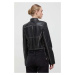 Kožená bunda Versace Jeans Couture dámská, černá barva, přechodná, 76HAVP00 CPW00