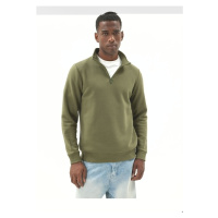 Koton Half Zipper Collar Raised Cotton Blend Long Sleeve Sweatshirt