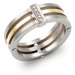 Boccia Titanium Pozlacený titanový prsten s diamanty 0126-02