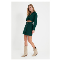 Trendyol Green Belted Cut Out Detailed Woven Dress