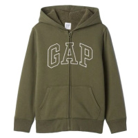 GAP V-OC COZY LOGO Chlapecká mikina, khaki, velikost