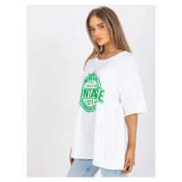 Bílé a zelené oversize tričko s aplikací
