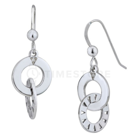 Stříbrné náušnice s diamantem, kruhový design TS-EA-0242