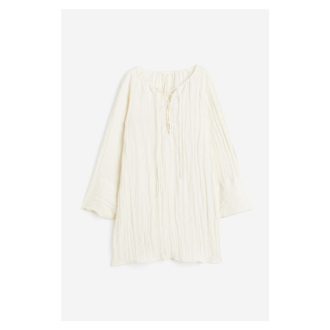 H & M - Mačkané tunikové šaty - bílá H&M