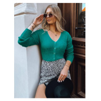 Zelený dámský svetr na knoflíky