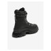Černé dámské kožené zateplené kotníkové boty KARL LAGERFELD Trekka Max Hi Hiker