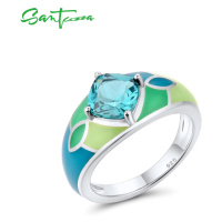Stříbrný barevný prsten s kamenem FanTurra