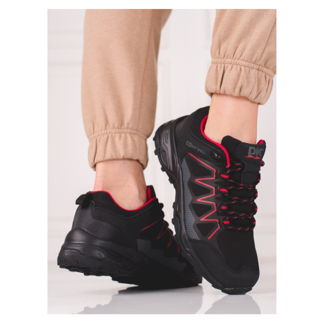 Exkluzívní černé dámské trekingové boty bez podpatku DK