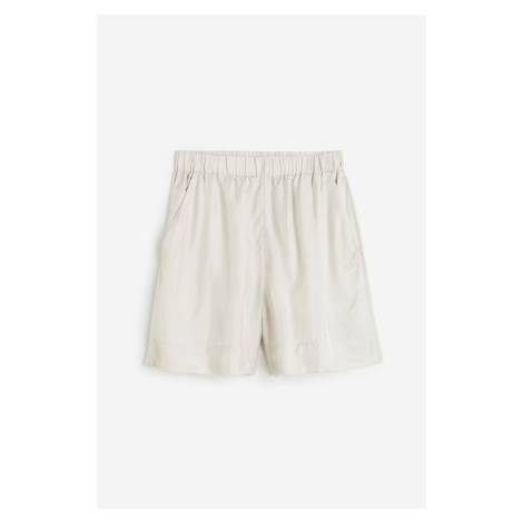 H & M - Keprové šortky z hedvábné směsi - béžová H&M