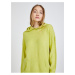 Světle zelený dámský prodloužený svetr s kapucí VERO MODA Filine