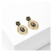Éternelle Luxusní náušnice s perlou Kamélie - květina E1421-H5936 Zlatá