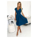 Modré šaty s obálkovým výstřihem SCARLETT Modrá
