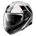 Moto helma Nolan N100-5 Hilltop N-Com P/J Metal White-Blue