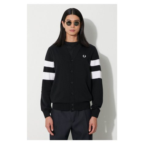 Vlněný svetr Fred Perry černá barva, K5534.102