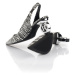 Lodičky karl lagerfeld amulet sharp toe slingback bílá