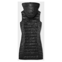 Černá prošívaná vesta s kapucí (16M9113-392)