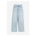 H & M - Wide High Jeans - modrá