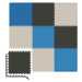 Podložka puzzle EVA 1cm - 9 ks černo / bílo / modrá